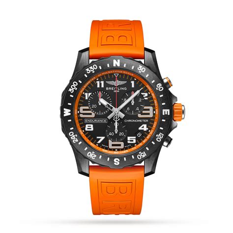 breitling watch with rubber strap.